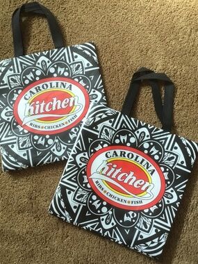2 Carolina Kitchen Bags with handles -  Logo Both sides(12x12)